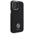 Etui Guess Silicone Logo Strass 4G na iPhone 16 - czarne