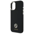 Etui Guess Silicone Logo Strass 4G na iPhone 16 - czarne