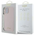 Etui Guess Silicone Script Metal Logo & Frame na iPhone 16 - różowe