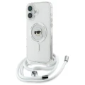 Etui Karl Lagerfeld Crossbody IML Karl Head Magsafe na iPhone 16 - przezroczyste