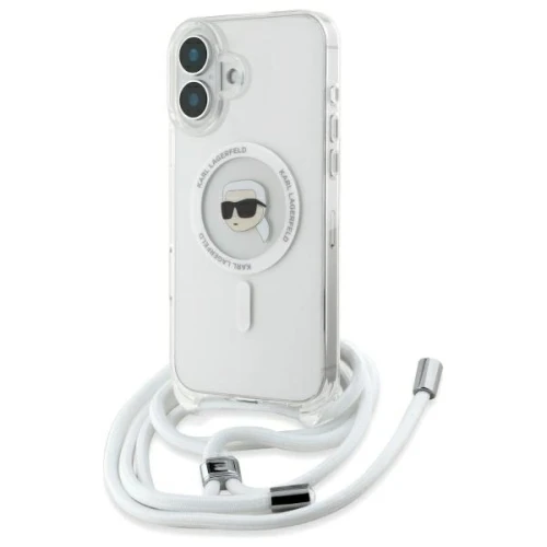 Etui Karl Lagerfeld Crossbody IML Karl Head Magsafe na iPhone 16 - przezroczyste