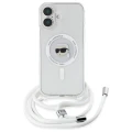 Etui Karl Lagerfeld Crossbody IML Karl Head Magsafe na iPhone 16 - przezroczyste