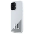 Etui Karl Lagerfeld Silicone Initial Metal Logo MagSafe na iPhone 16 - białe