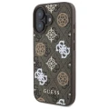 Etui Guess Peony On 4G Background MagSafe na iPhone 16 - brązowe