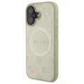 Etui Guess Saffiano Peony Classic Logo MagSafe na iPhone 16 - złote