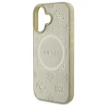 Etui Guess Saffiano Peony Classic Logo MagSafe na iPhone 16 - złote