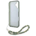Etui Guess IML Flowers Allover Electro With Pearl Strap MagSafe na iPhone 16 - zielone