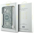 Etui Guess IML Flowers Allover Electro With Pearl Strap MagSafe na iPhone 16 - zielone