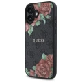 Etui Guess 4G Flowers Print MagSafe na iPhone 16 6.1" - czarne