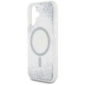 Etui Guess HC Resin Bottom Glitter MagSafe na iPhone 16 - srebrne
