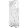 Etui Guess HC Resin Bottom Glitter MagSafe na iPhone 16 - srebrne