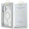 Etui Guess HC Resin Bottom Glitter MagSafe na iPhone 16 - srebrne