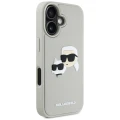 Etui Karl Lagerfeld HC 3D Rubber Double Heads na iPhone 16 - beżowe