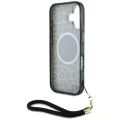 Etui Guess HC IML Leopard Triangle Cord Strap MagSafe do iPhone 16  - brązowe