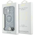Etui Guess HC IML Leopard Triangle Cord Strap MagSafe do iPhone 16 - czarne