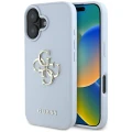 Etui Guess Grained Big 4G Logo Small Classic Logo na iPhone 16 - niebieskie