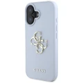 Etui Guess Grained Big 4G Logo Small Classic Logo na iPhone 16 - niebieskie