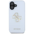Etui Guess Grained Big 4G Logo Small Classic Logo na iPhone 16 - niebieskie