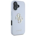 Etui Guess Grained Big 4G Logo Small Classic Logo na iPhone 16 - niebieskie