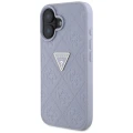 Etui Guess Hot Stamp 4G Pattern Triangle Metal Logo na iPhone 16 - fioletowe