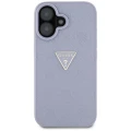 Etui Guess Hot Stamp 4G Pattern Triangle Metal Logo na iPhone 16 - fioletowe