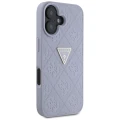 Etui Guess Hot Stamp 4G Pattern Triangle Metal Logo na iPhone 16 - fioletowe