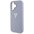 Etui Guess Hot Stamp 4G Pattern Triangle Metal Logo na iPhone 16 - fioletowe
