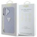 Etui Guess Hot Stamp 4G Pattern Triangle Metal Logo na iPhone 16 - fioletowe