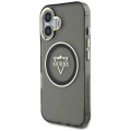 Etui Guess IML Metal Mountain Logo MagSafe na iPhone 16 - czarne