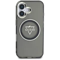 Etui Guess IML Metal Mountain Logo MagSafe na iPhone 16 - czarne