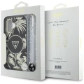 Etui Guess Palm Trees Triangle Pearl Strap MagSafe do iPhone 16 czarny