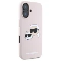 Etui Karl Lagerfeld Silicone nauble Heads Print MagSafe na iPhone 16 - różowe