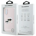 Etui Karl Lagerfeld Silicone nauble Heads Print MagSafe na iPhone 16 - różowe