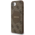 Etui Guess 4G Circle Classic Logo MagSafe na iPhone 16e - brązowe