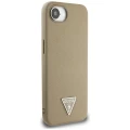 Etui Guess Grained Triangle MagSafe na iPhone 16e - brązowe