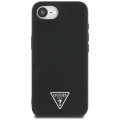 Etui Guess Grained Triangle MagSafe na iPhone 16e - czarne