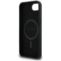Etui Guess Silicone Script Metal Logo MagSafe na iPhone 16e - czarne