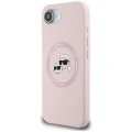 Etui Karl Lagerfeld Silicone Karl&Choupette Heads MagSafe na iPhone 16e - różowe