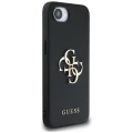 Etui Guess PU Grained 4G Metal Logo na iPhone 16e - czarne