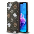 Etui Guess PU 4G Peony z MagSafe na iPhone 16e - brązowe