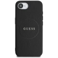 Etui Guess PU Grained Classic Logo z MagSafe na iPhone 16e - czarne
