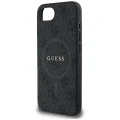 Etui Guess PU Leather 4G Colored Ring z MagSafe na iPhone 16e - czarne