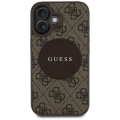 Etui Guess 4G Circle Classic Logo MagSafe na iPhone 16 - brązowe
