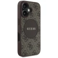 Etui Guess 4G Circle Classic Logo MagSafe na iPhone 16 - brązowe