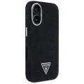 Etui Guess Denim Triangle Logo MagSafe na iPhone 16 - czarne