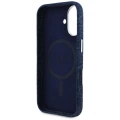 Etui Guess Denim Triangle Logo MagSafe na iPhone 16 - niebieskie