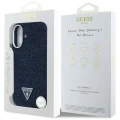 Etui Guess Denim Triangle Logo MagSafe na iPhone 16 - niebieskie