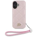 Etui Karl Lagerfeld Quilted Initial Logo & Chain Strap na iPhone 16 - różowe