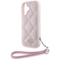 Etui Karl Lagerfeld Quilted Initial Logo & Chain Strap na iPhone 16 - różowe
