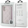 Etui Karl Lagerfeld Quilted Initial Logo & Chain Strap na iPhone 16 - różowe